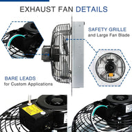 10-Inch Shutter Exhaust Fan - Variable Speed for Efficient Ventilation - Massive Discounts