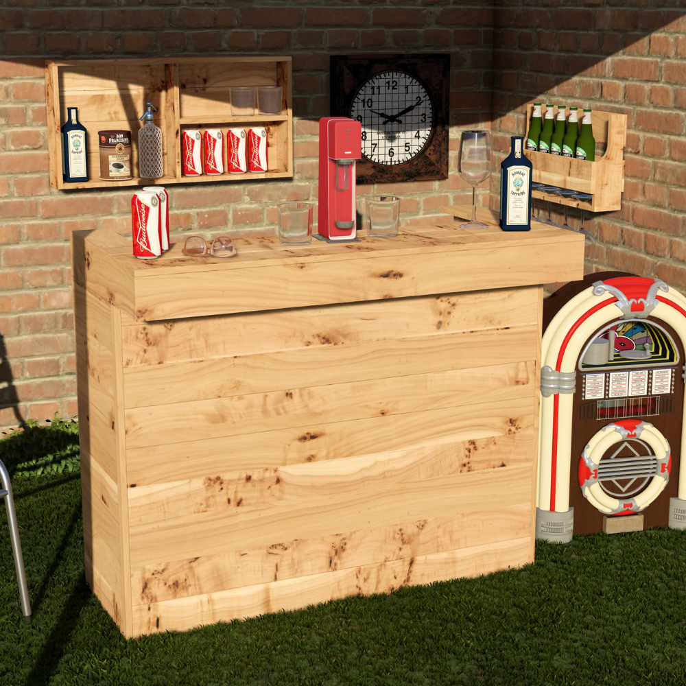 Garden Bar Outdoor Wooden Drinks Bar Rustic Patio Entertaining