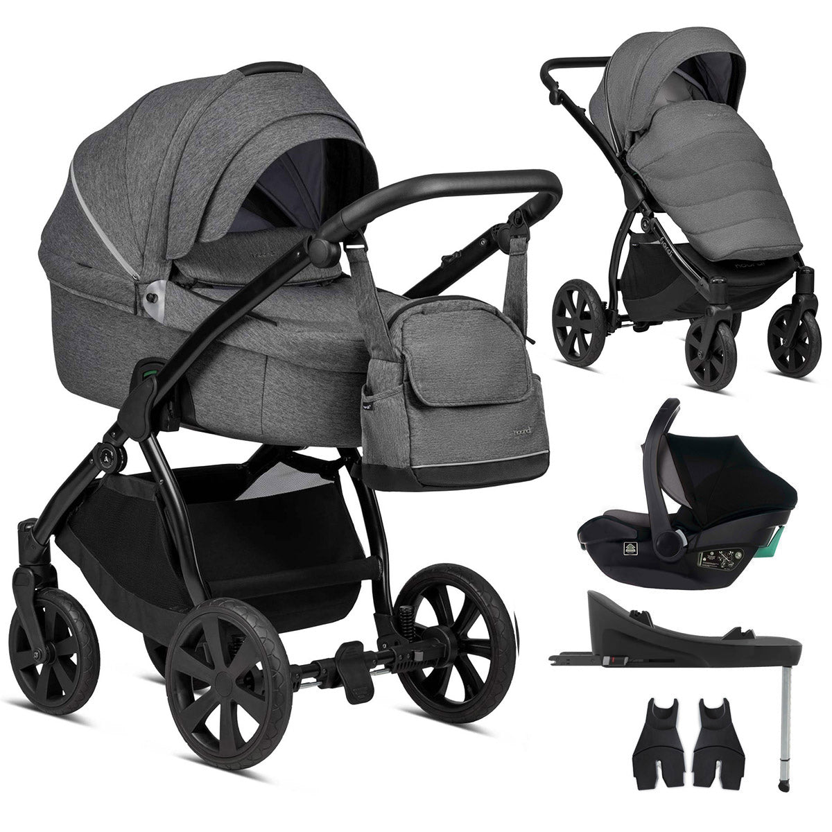 3 in 1 Travel System Pram Pushchair Carrycot Car Seat Noordi Fjordi
