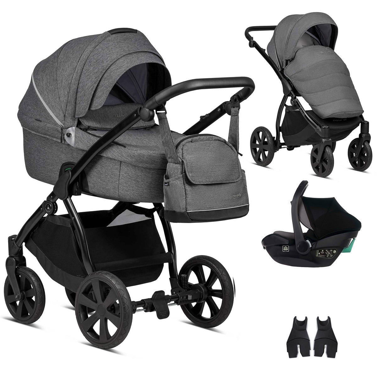 3 in 1 Travel System Pram Pushchair Carrycot Car Seat Noordi Fjordi