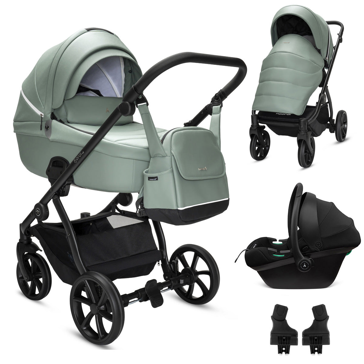 3 in 1 Travel System Pram All Terrain Pushchair Car Seat Bundle Noordi Fjordi