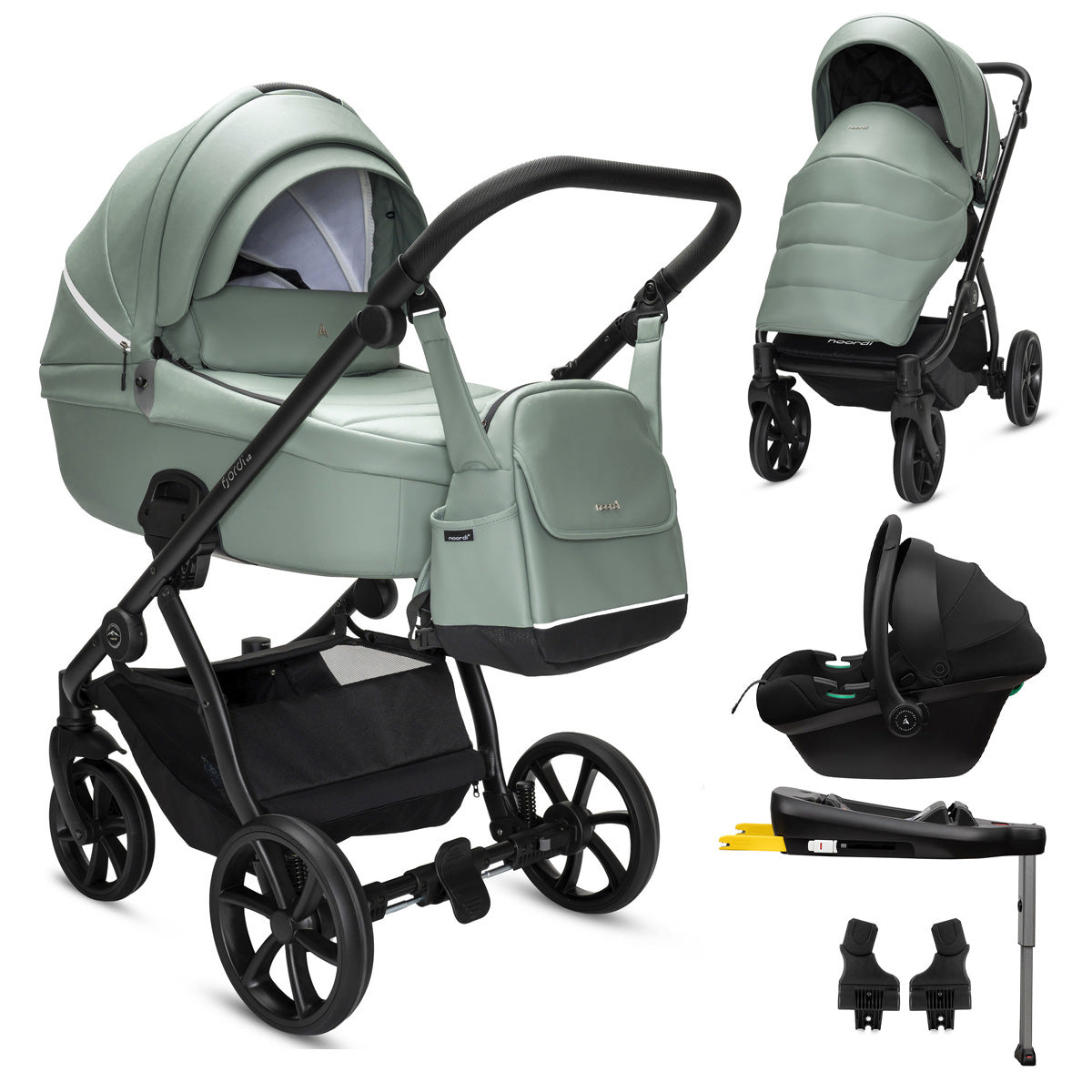 3 in 1 Travel System Pram All Terrain Pushchair Car Seat Bundle Noordi Fjordi