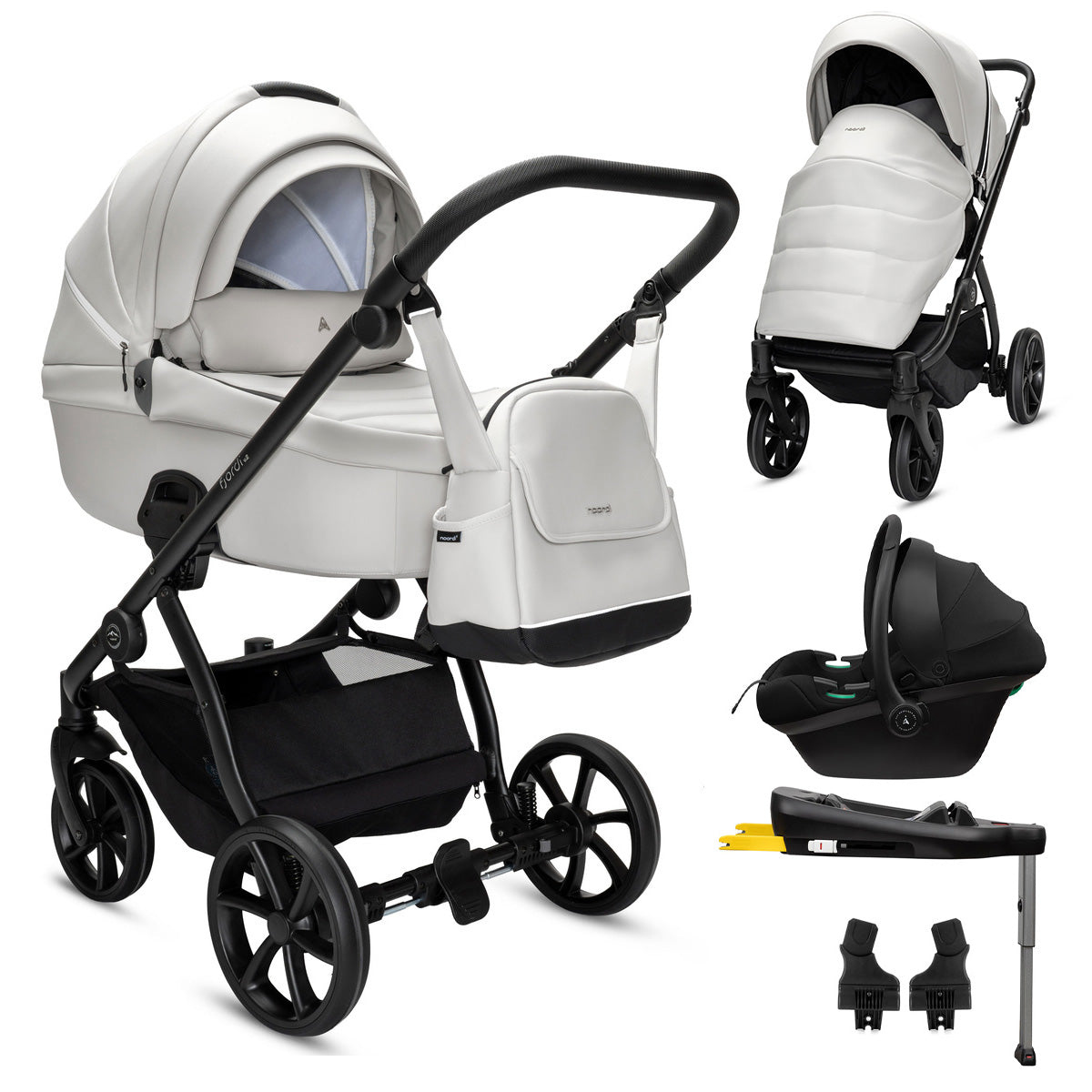 3 in 1 Travel System Pram All Terrain Pushchair Car Seat Bundle Noordi Fjordi