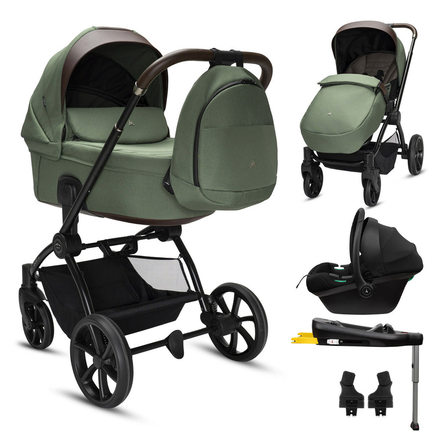 3in1 Baby Travel System Stroller Car Seat Woodland Green Noordi Sole V3