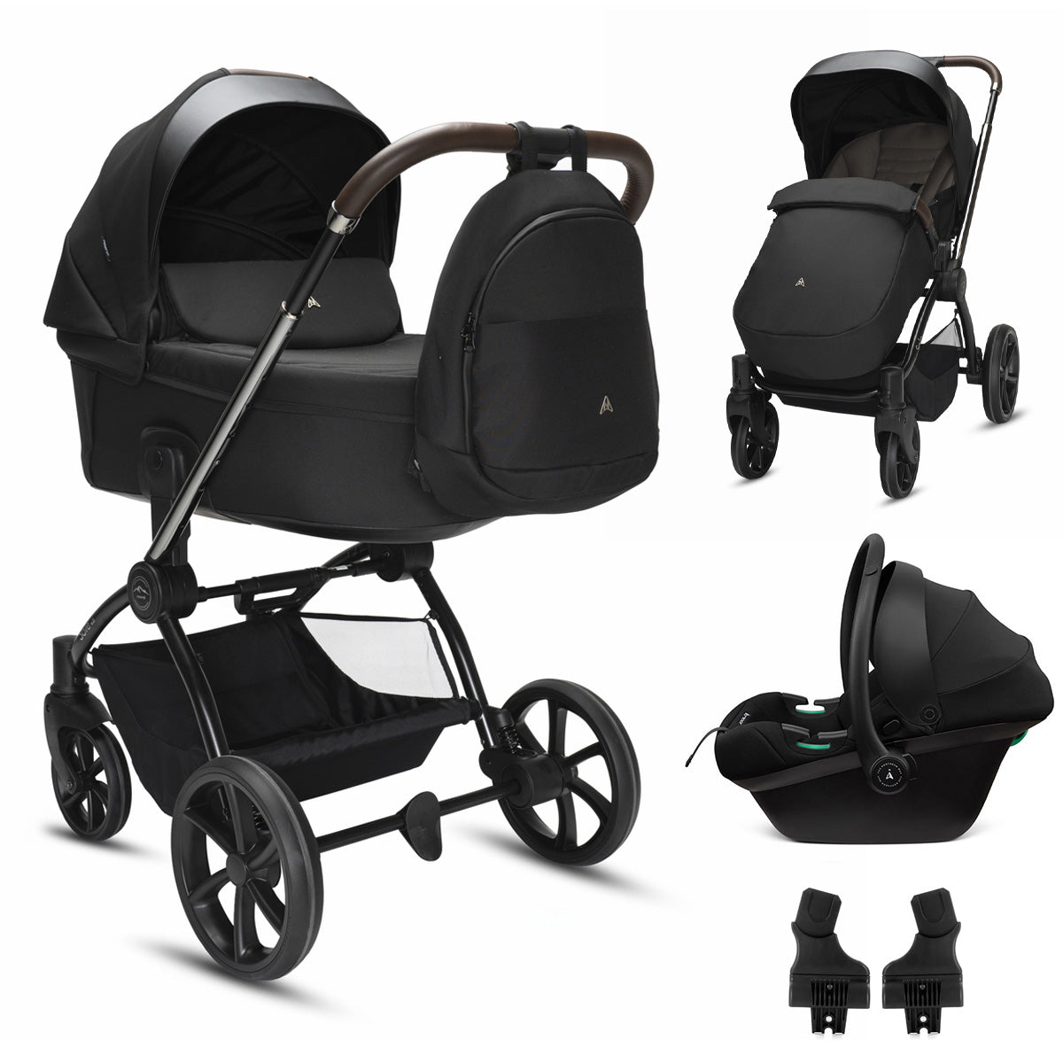 3in1 Baby Travel System Stroller Car Seat Slate Black Noordi Sole V3