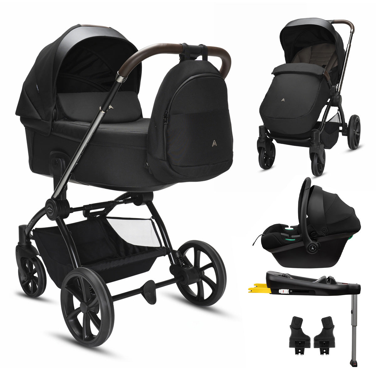 3in1 Baby Travel System Stroller Car Seat Slate Black Noordi Sole V3