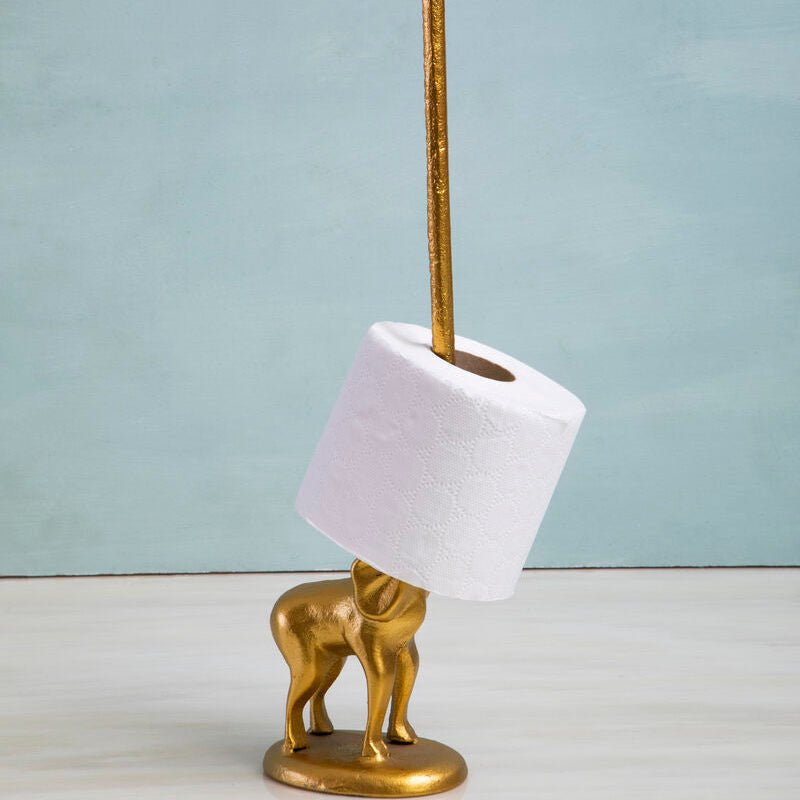 Toilet Roll Holder Gold Elephant Freestanding Bathroom Stand Orsina