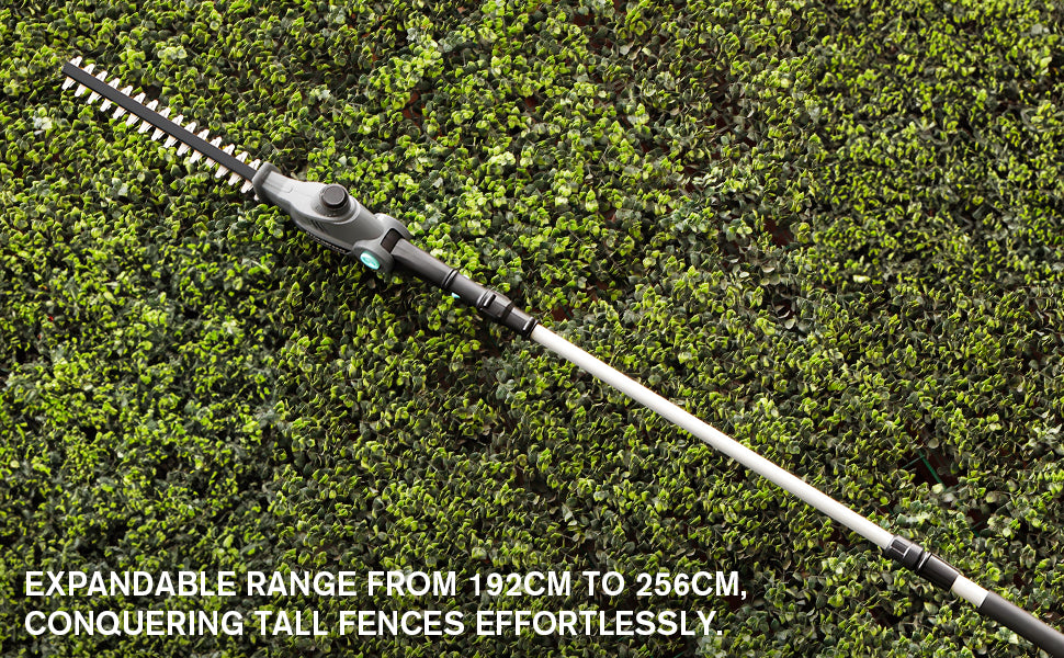 Cordless Telescopic Pole Hedge Trimmer Long Reach 2x 2.0Ah Batteries BlueMars