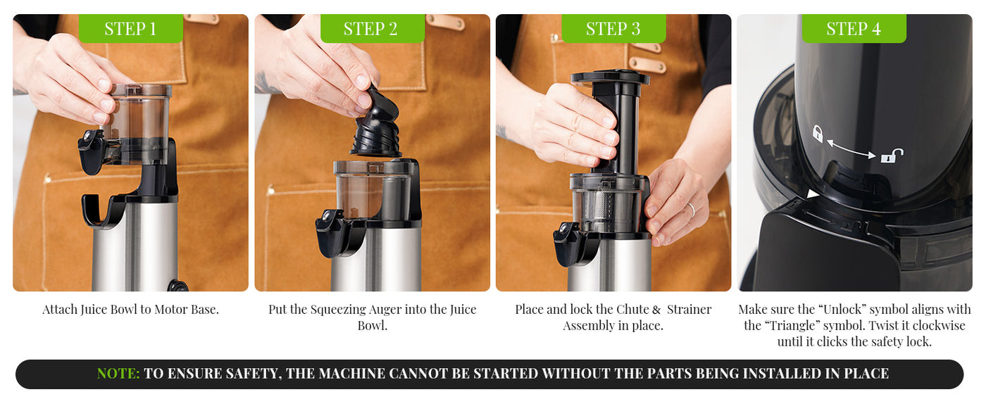 Cold Press Juicer Slow Masticating High Yield Easy Clean 600ml Cup Kidisle