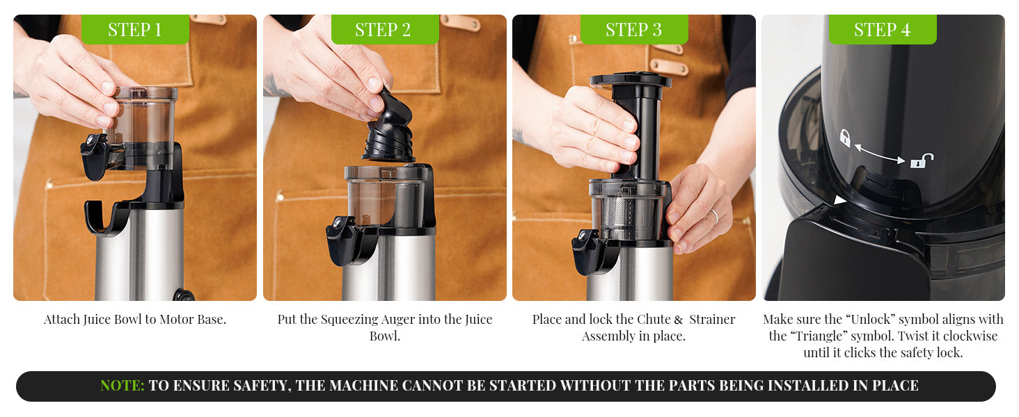 Cold Press Juicer Slow Masticating High Yield Easy Clean 600ml Cup Kidisle