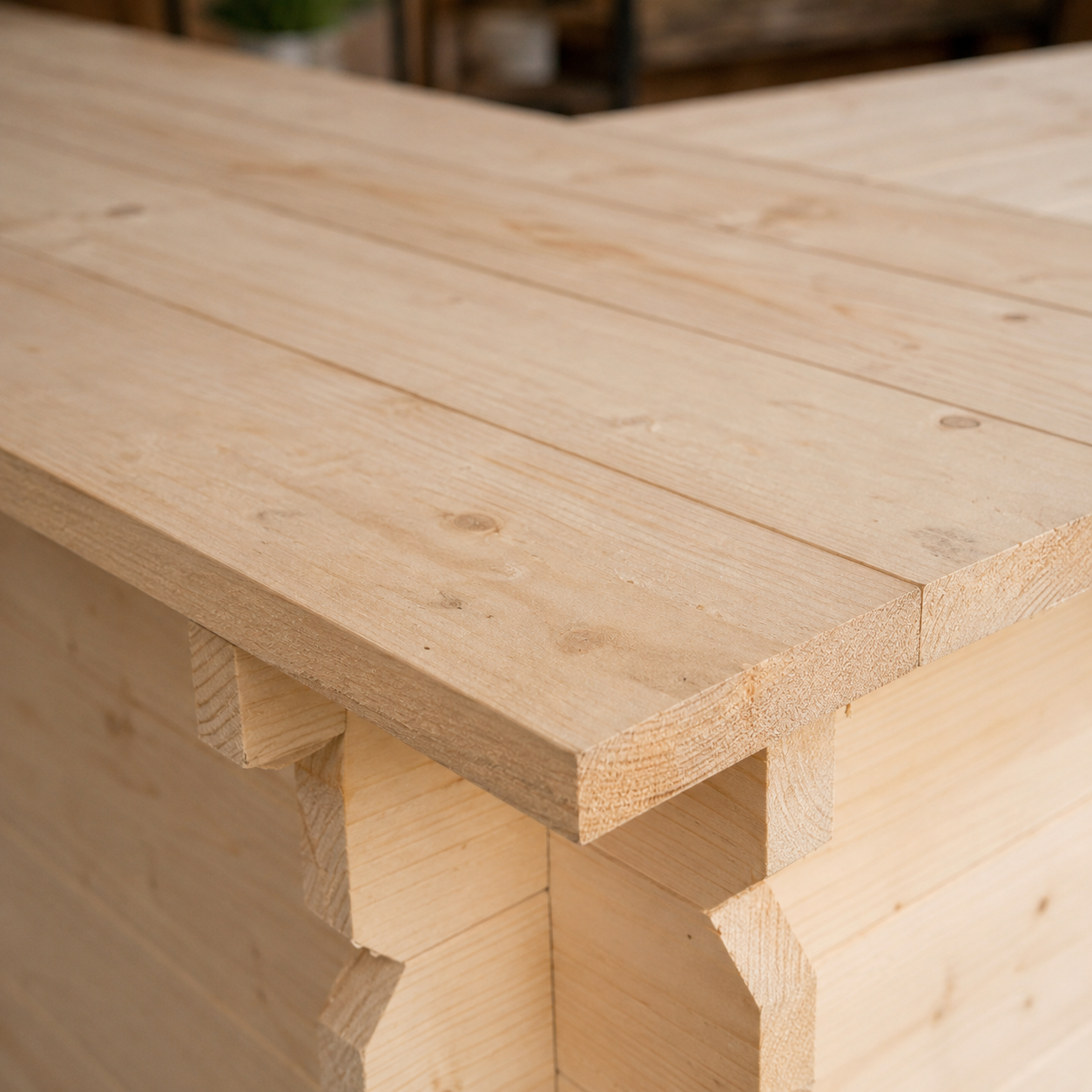Wooden Corner Bar Interlock Garden Bar Space Saving Outdoor Bars at Home