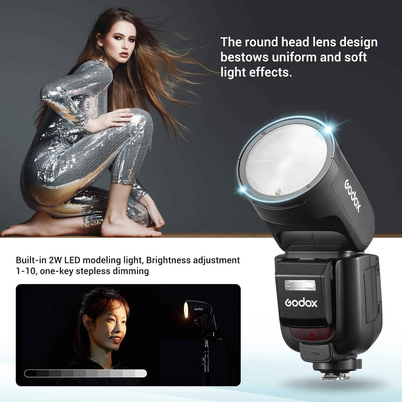 Godox V1 Pro-S Round Head Flash for Sony a7 Series, TTL HSS, USB-C Sub Flash SU-1