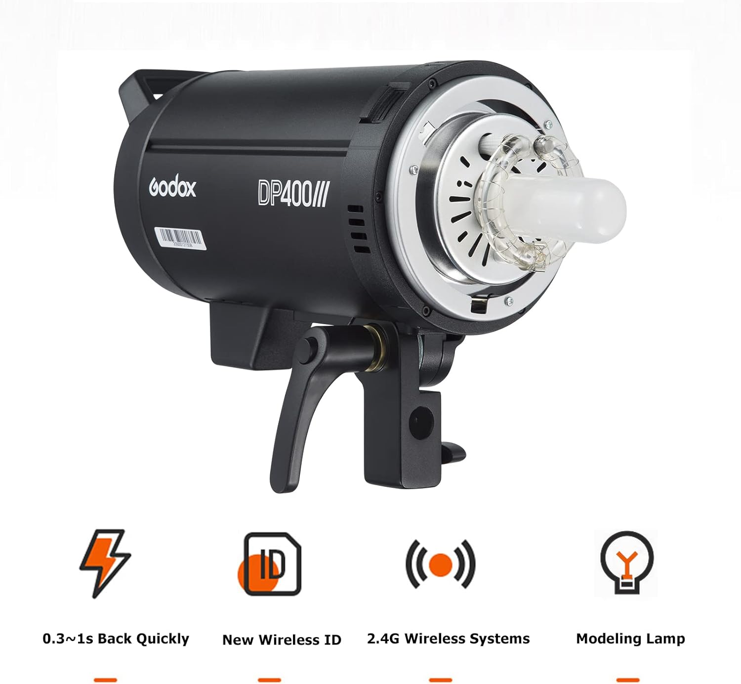 Godox DP400III 400Ws Studio Flash, GN65, Bowens Mount, 2.4G Wireless, Fast Recycle