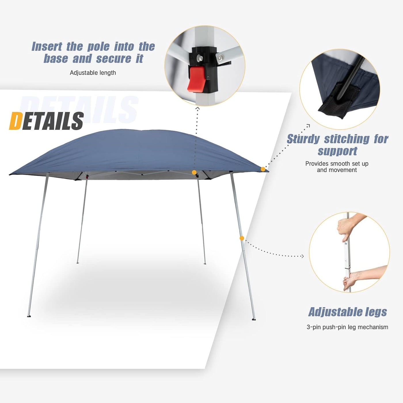 YOONZEE 3x3m Pop-Up Gazebo, Fibreglass Roof, Waterproof, Lightweight & Portable