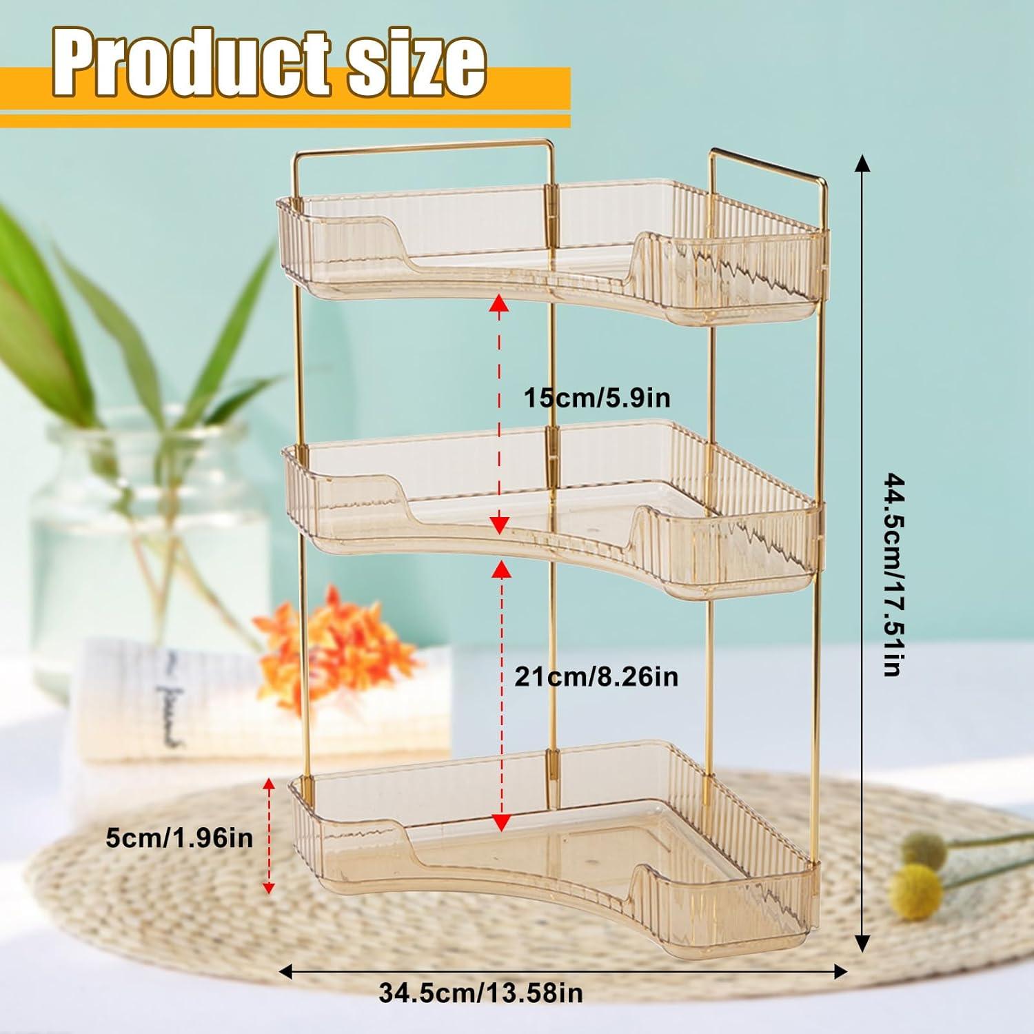 Makeup Organizer for Vanity, Perfume Cosmetic Storage with 3 Layers - Massive Discounts