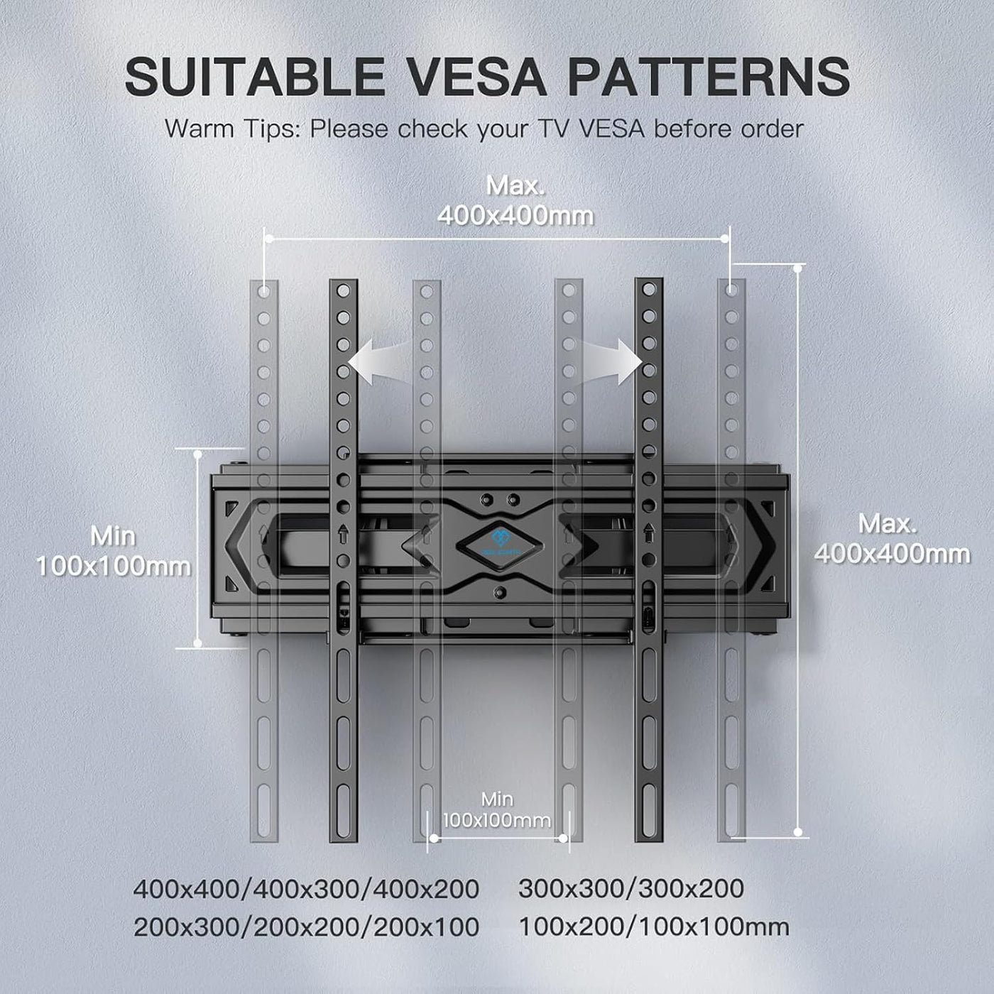 TV Wall Bracket Swivel Tilt Mount for 26-70 Inch Flat Curved TVs PERLESMITH