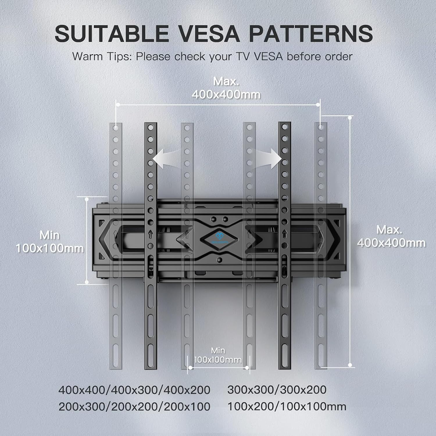 TV Wall Bracket Swivel Tilt Mount for 26-70 Inch Flat Curved TVs PERLESMITH