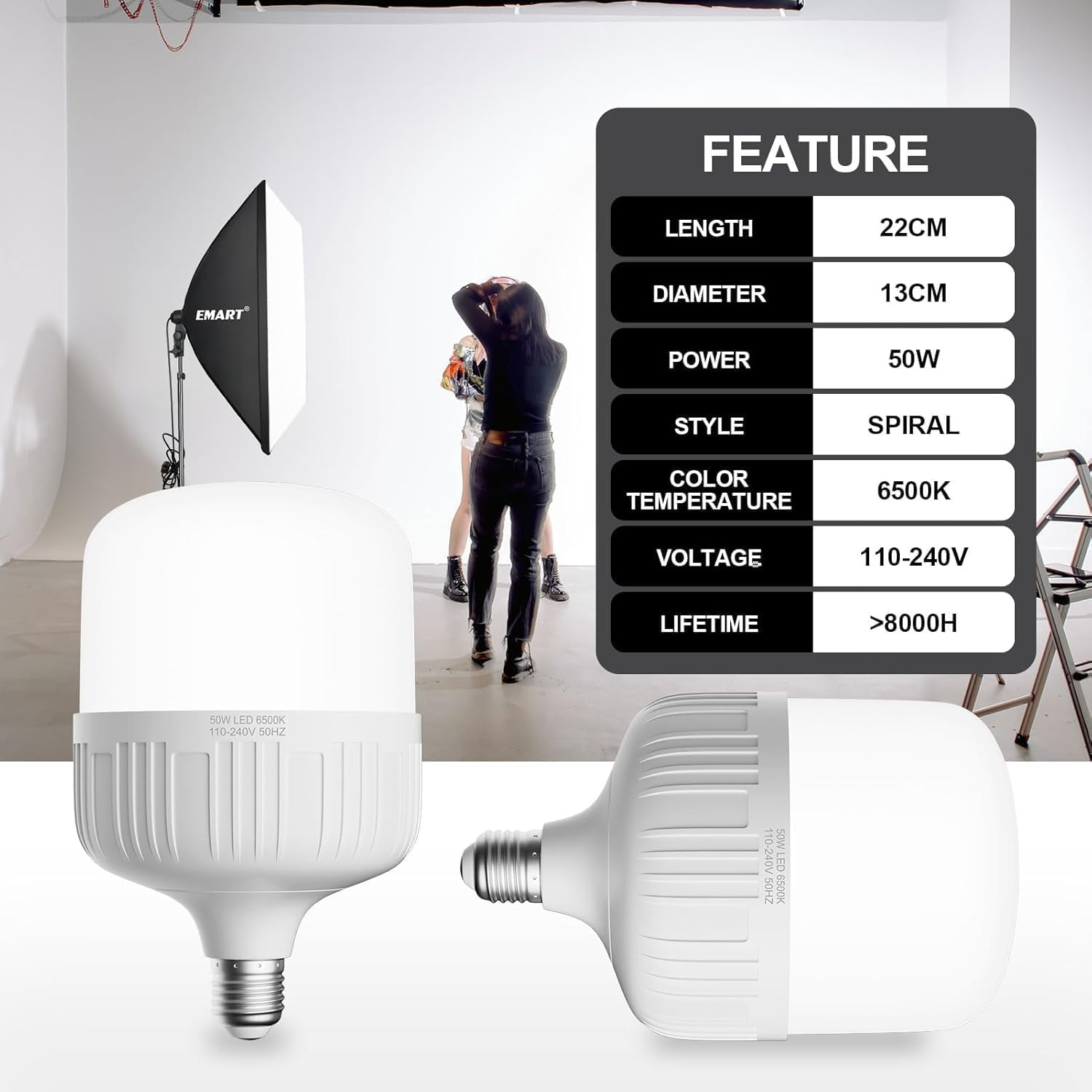 Softbox Lighting Kit 20''x 28'' 50W LED Bulbs for Photo and Video - 1 Pack EMART