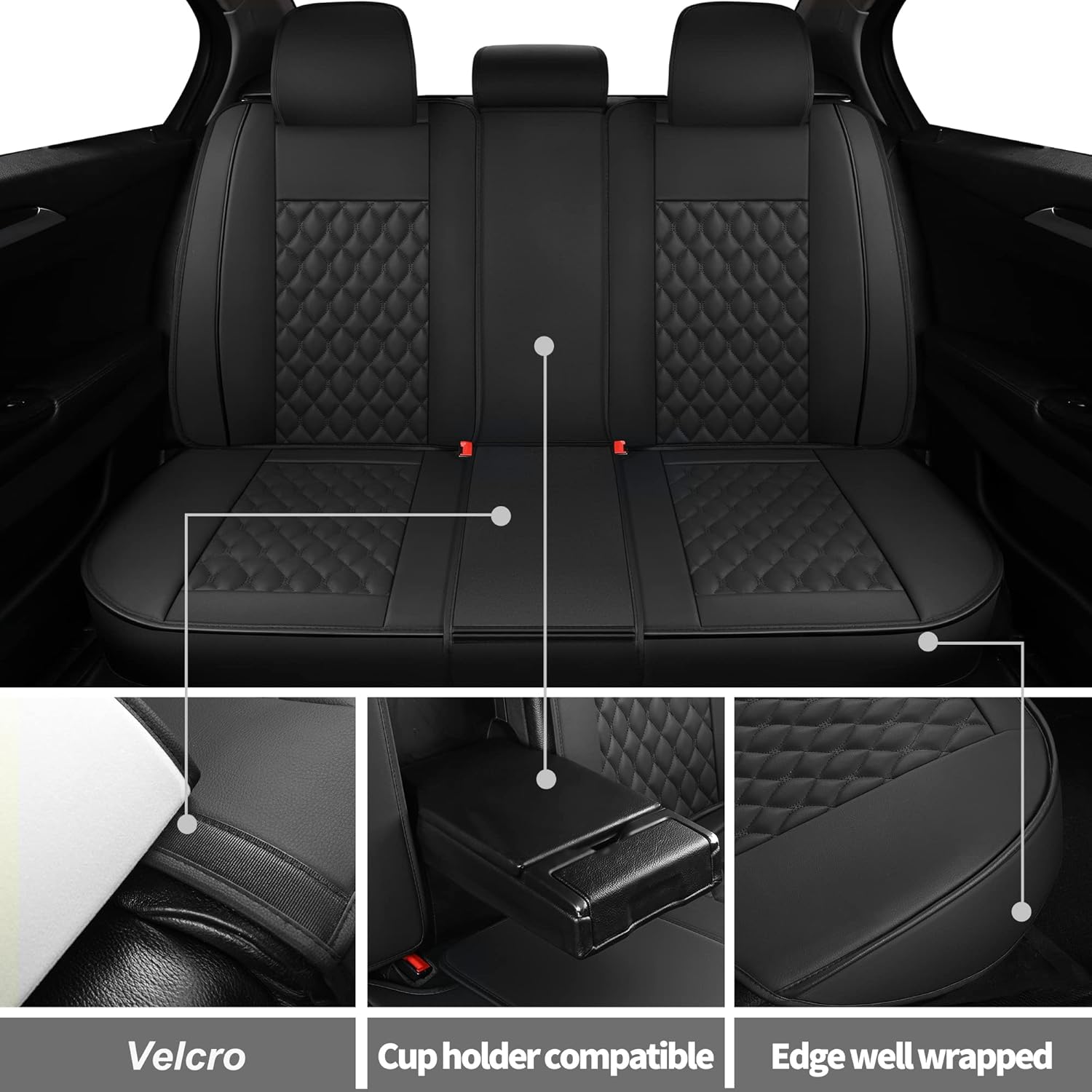 Vankerful Car Back Seat Covers, Universal Fit for Cars, SUVs, Sedans & Trucks