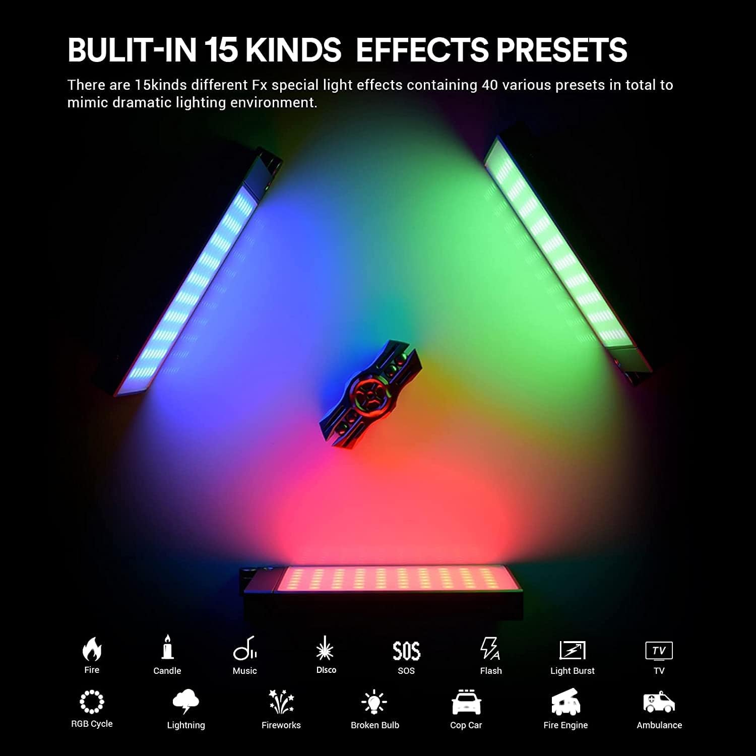 Godox M1 RGB LED Video Light Panel, Pocket Size, Music Mode, 15 FX & CCT Modes