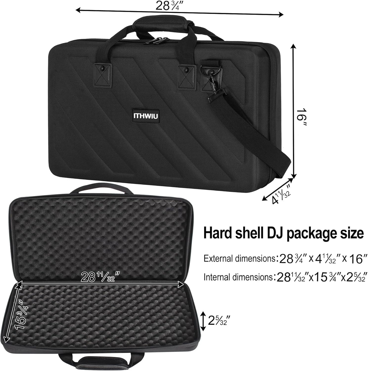 BQKOZFIN DJ Hard Case for Pioneer DDJ 1000/1000SRT/FLX10 Controllers, EVA Bag