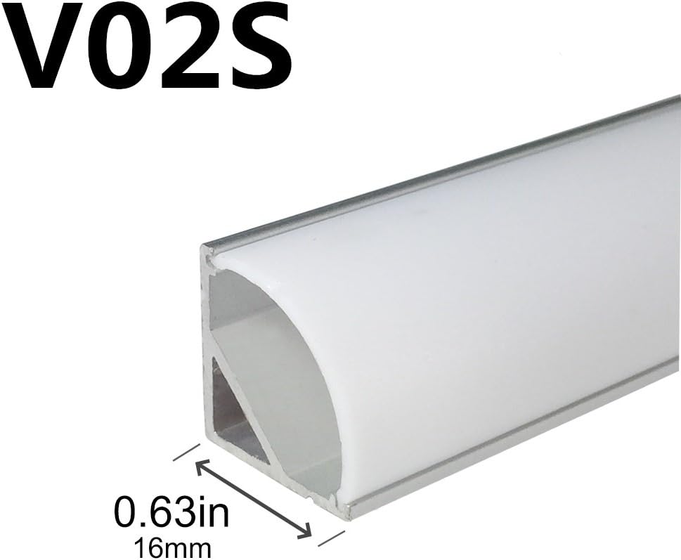 LightingWill 5-Pack Thicker LED Aluminum Profile, 3.3ft V-Shape, Silver