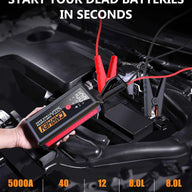 CARHEV 5000A Portable Jump Starter for 12V Cars USB Quick Charge, LED Flashlight