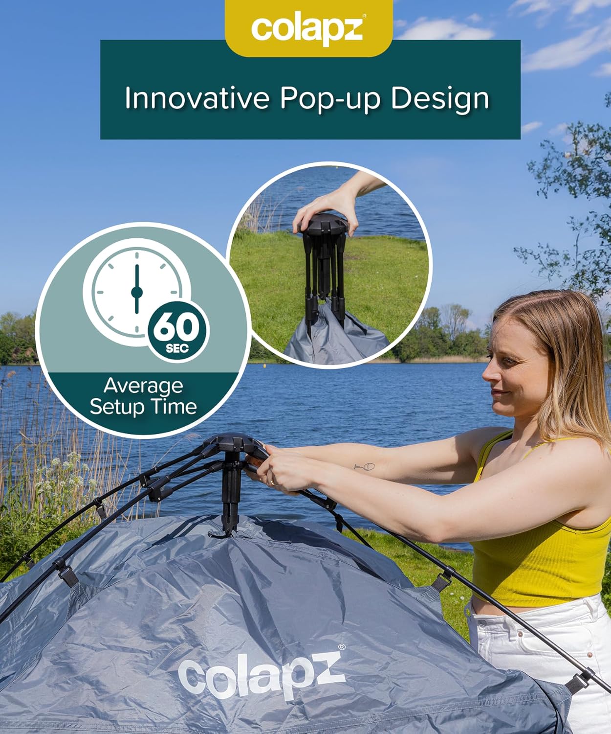 Colapz Camping Shower & Toilet Tent Portable Privacy Shelter for Beach/ Outdoors