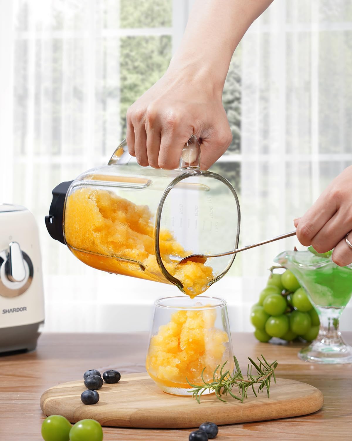 Blender Smoothie Maker 1L Glass Jug 6 Blade Ice Crushing Machine SHARDOR
