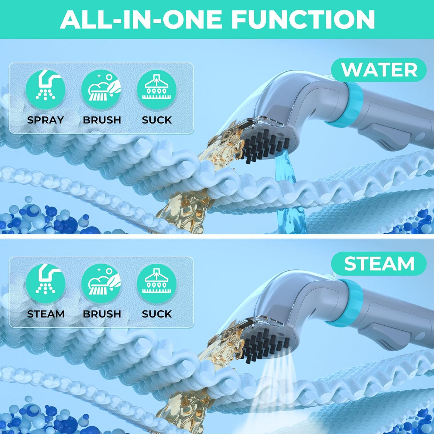 HAUSHOF StainZapper Vapo 3-in-1 – 1200W Steam, Hot & Cold Carpet Cleaner