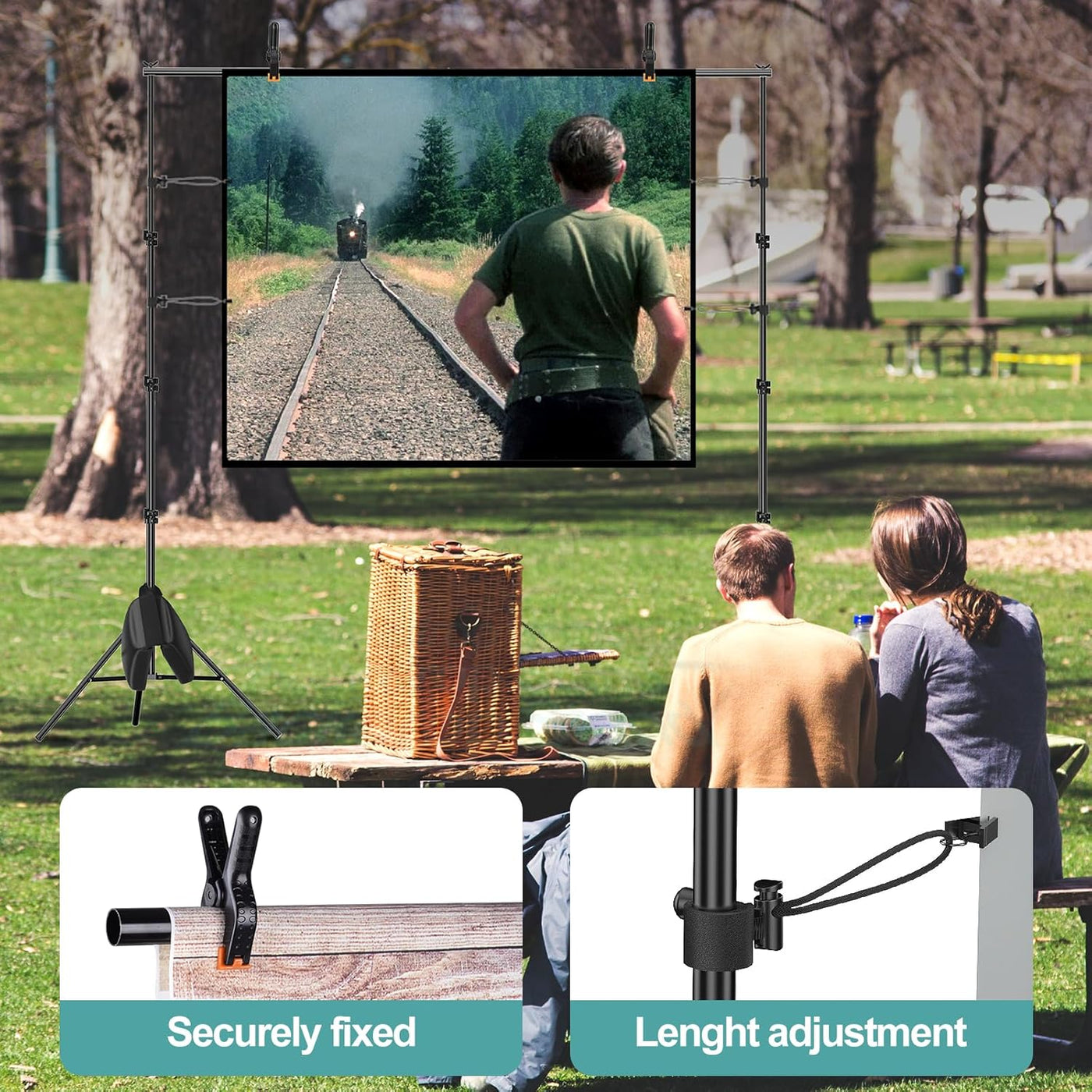 EMART 2.6x3m Backdrop Stand Kit – Adjustable Photo/Video Background Support