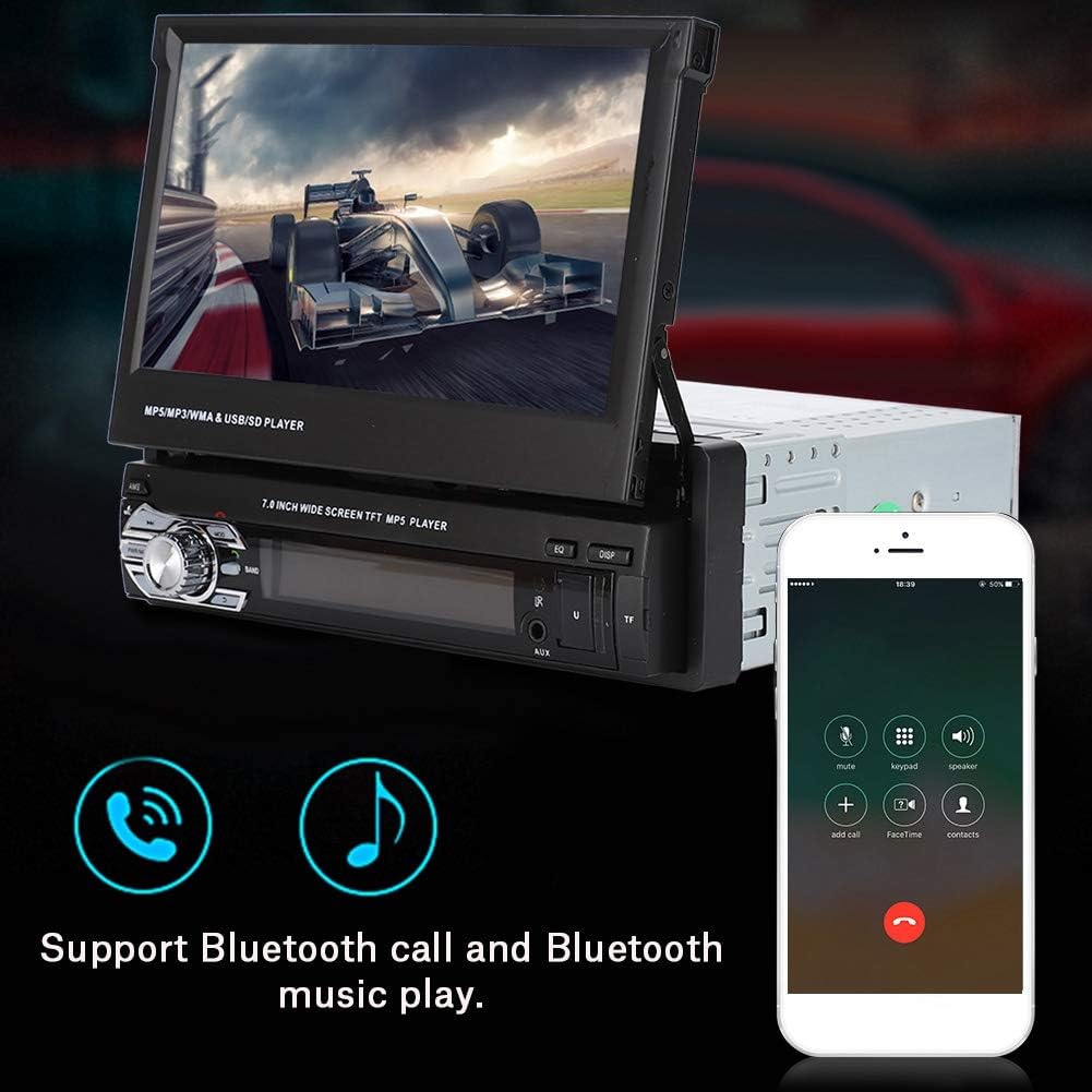 Multimedia Car Stereo 7'' 24Bit DAC, High-Speed USB2.0 Touch Screen WAV Support