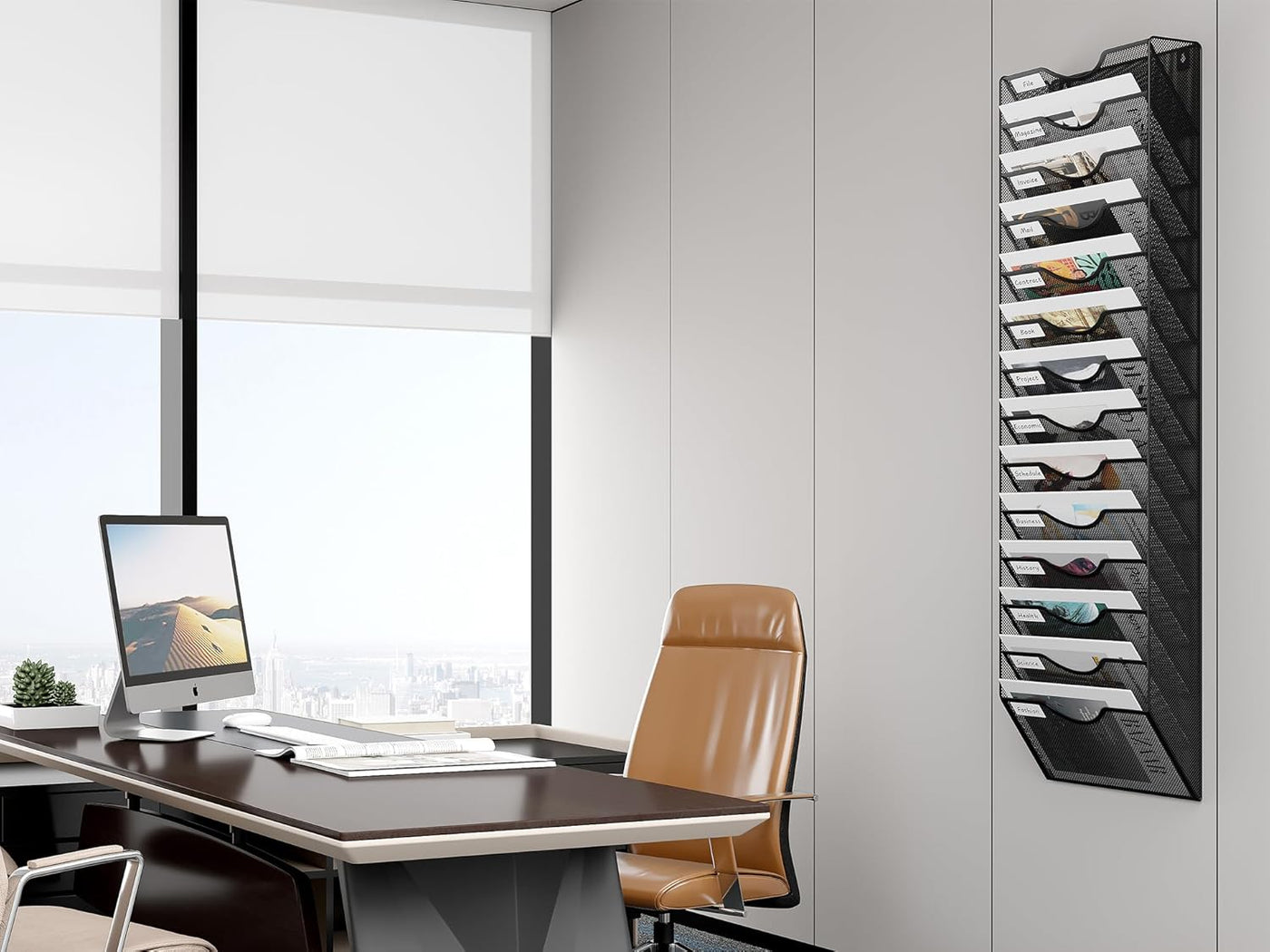 Metal 14 Tier A4 Wall Mounted Document Holder File Organizer Rack EasyPAG