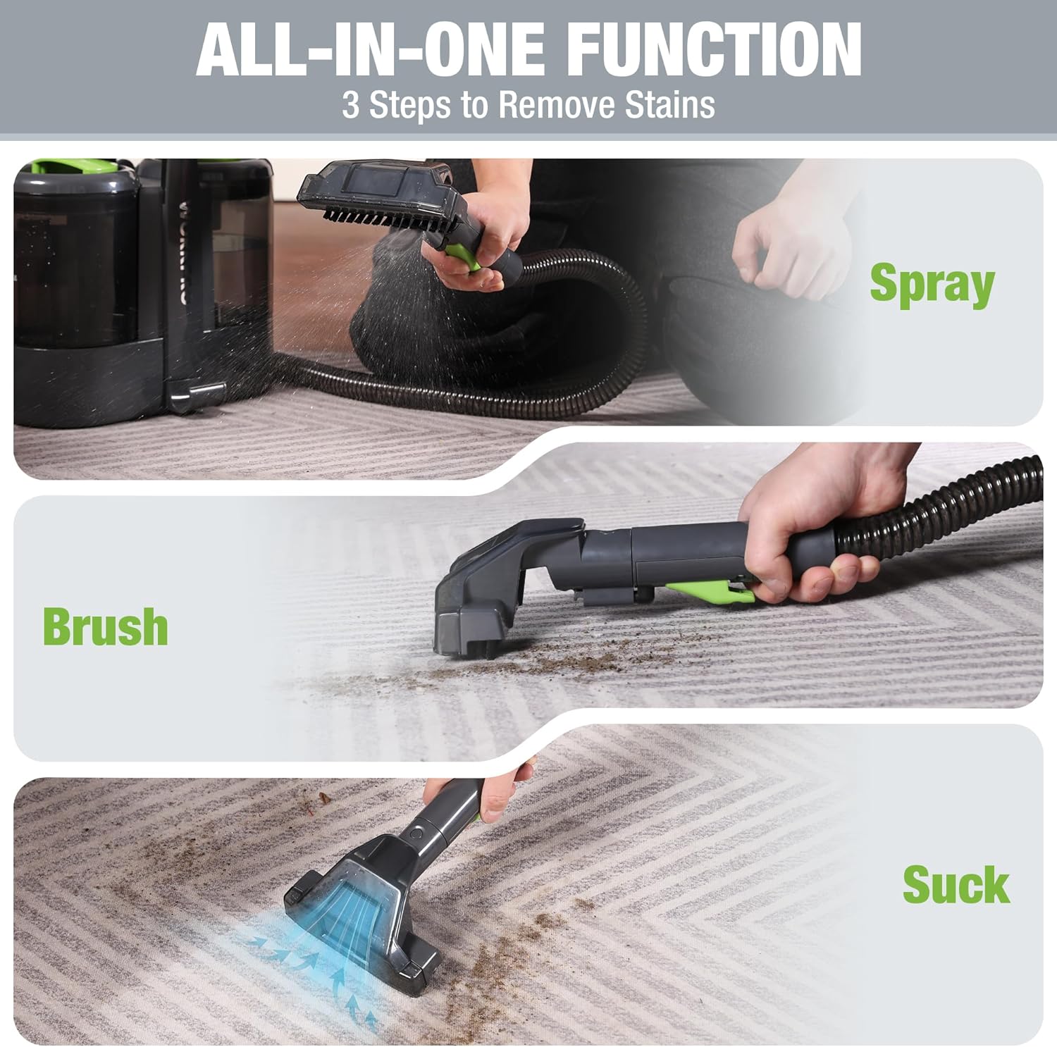 WORKPRO Portable 450W Spot Cleaner for Carpet, Upholstery & Car Interiors