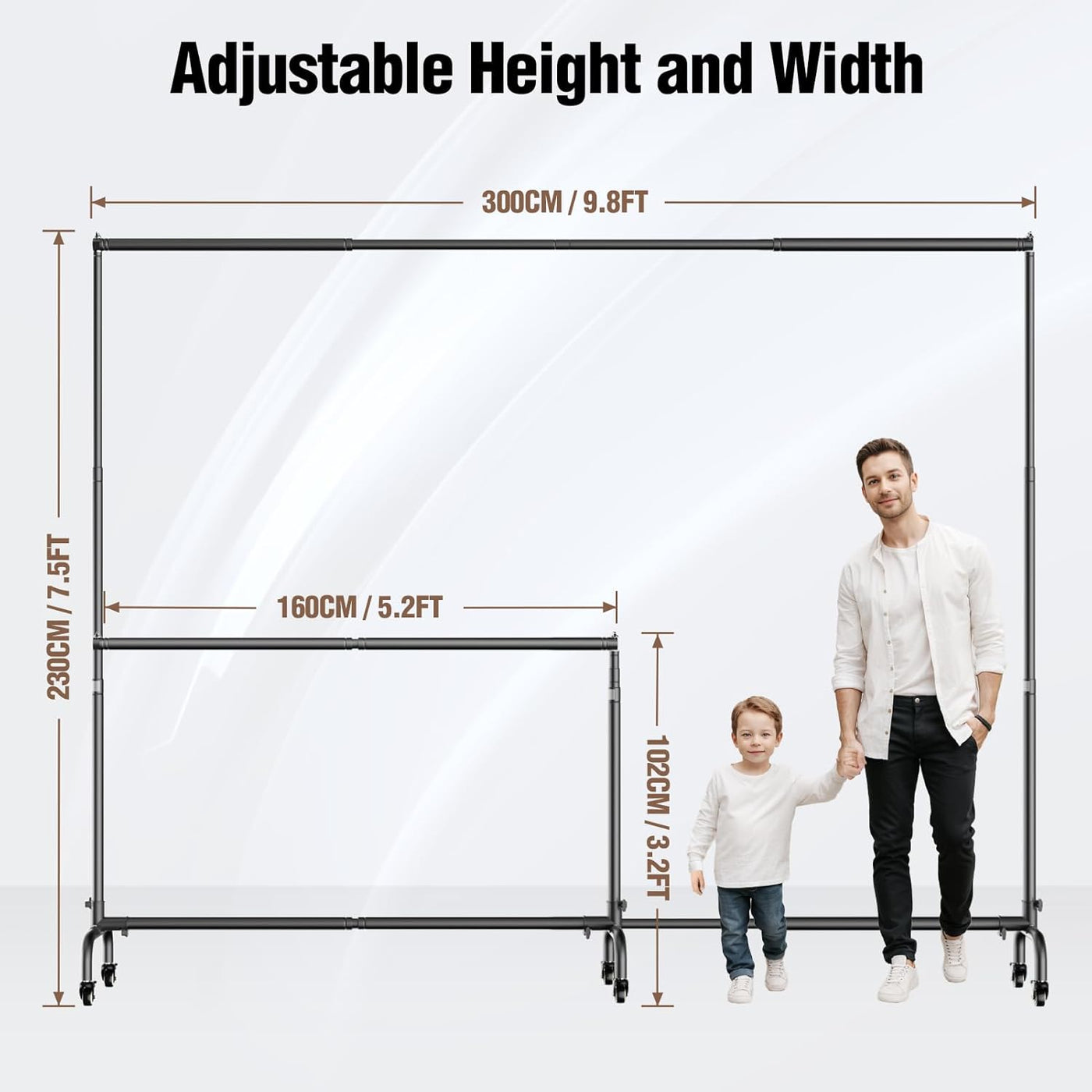 EMART 10x7.5ft Backdrop Stand with Wheels – Adjustable Photo Banner Frame
