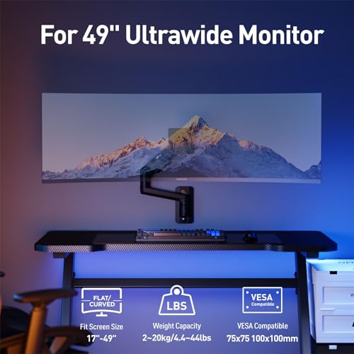 Ultrawide Monitor Wall Mount 17-49 Inch Adjustable 20kg VESA 100 WALI
