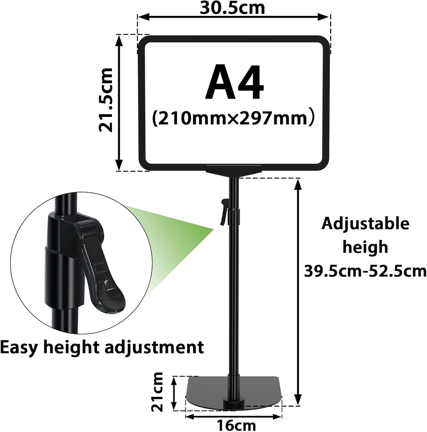 Newzealkids 2-Pack Adjustable A4 Display Stands Vertical & Horizontal Holders