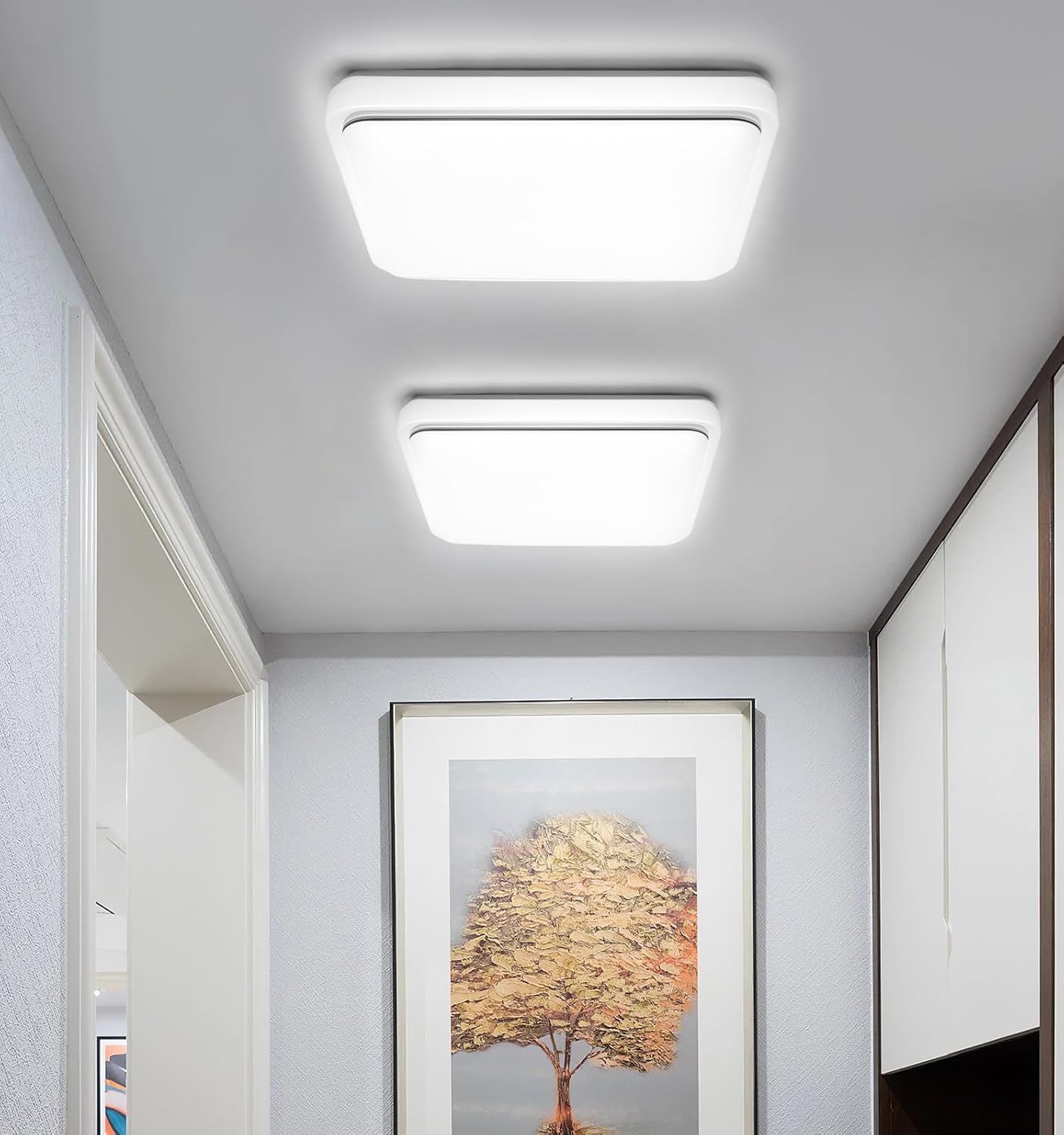 72W Modern 48cm LED Ceiling Light Square 6000K Daylight Flush Mount Lamp