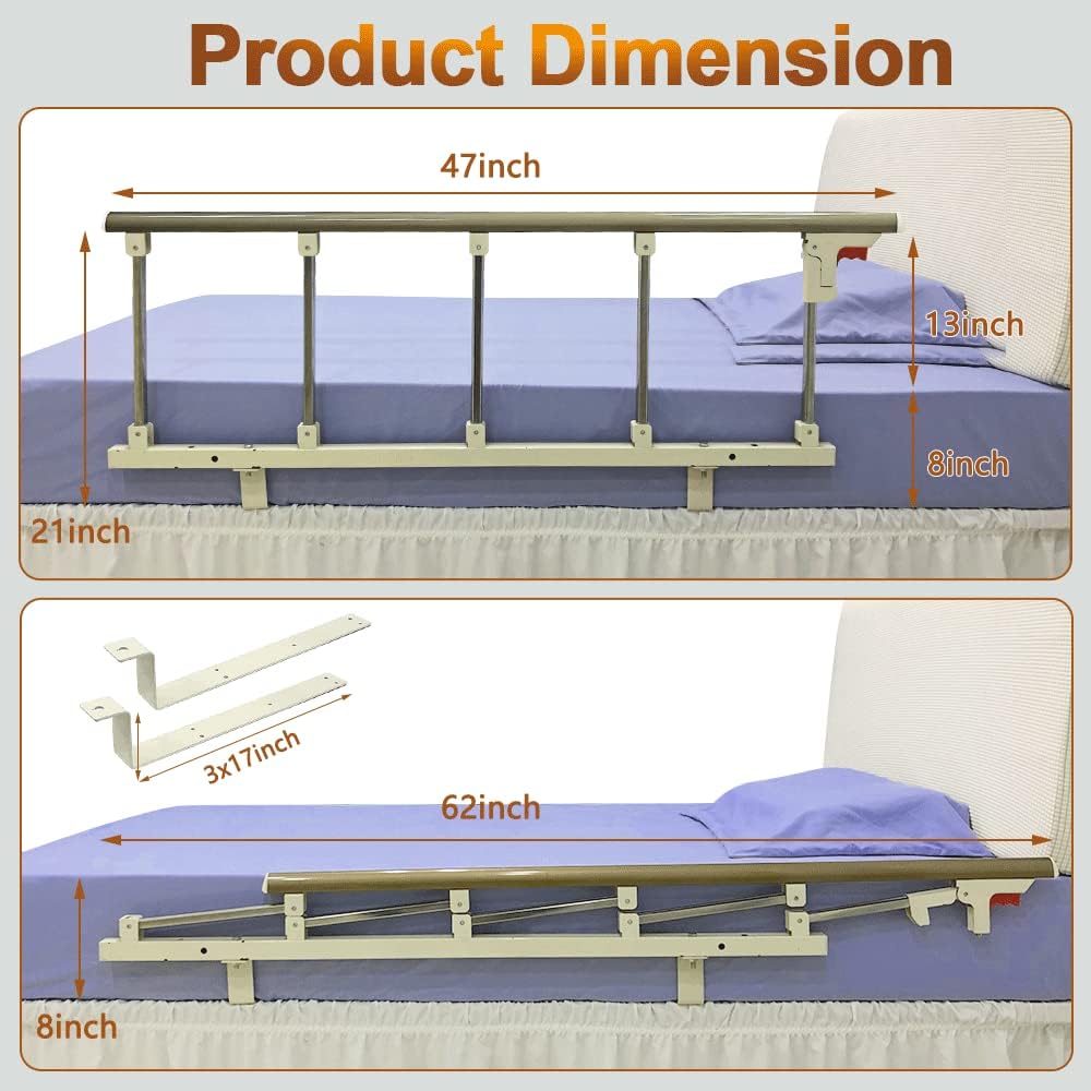 Bed Assist Rail for Elderly Adjustable Safety Bed Rail Support Handle Mybow