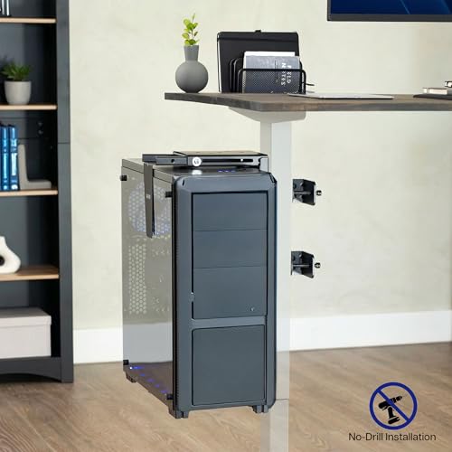 Clamp On Under Desk PC Mount Tool Free Computer Case Holder VIVO MOUNT-PC01C