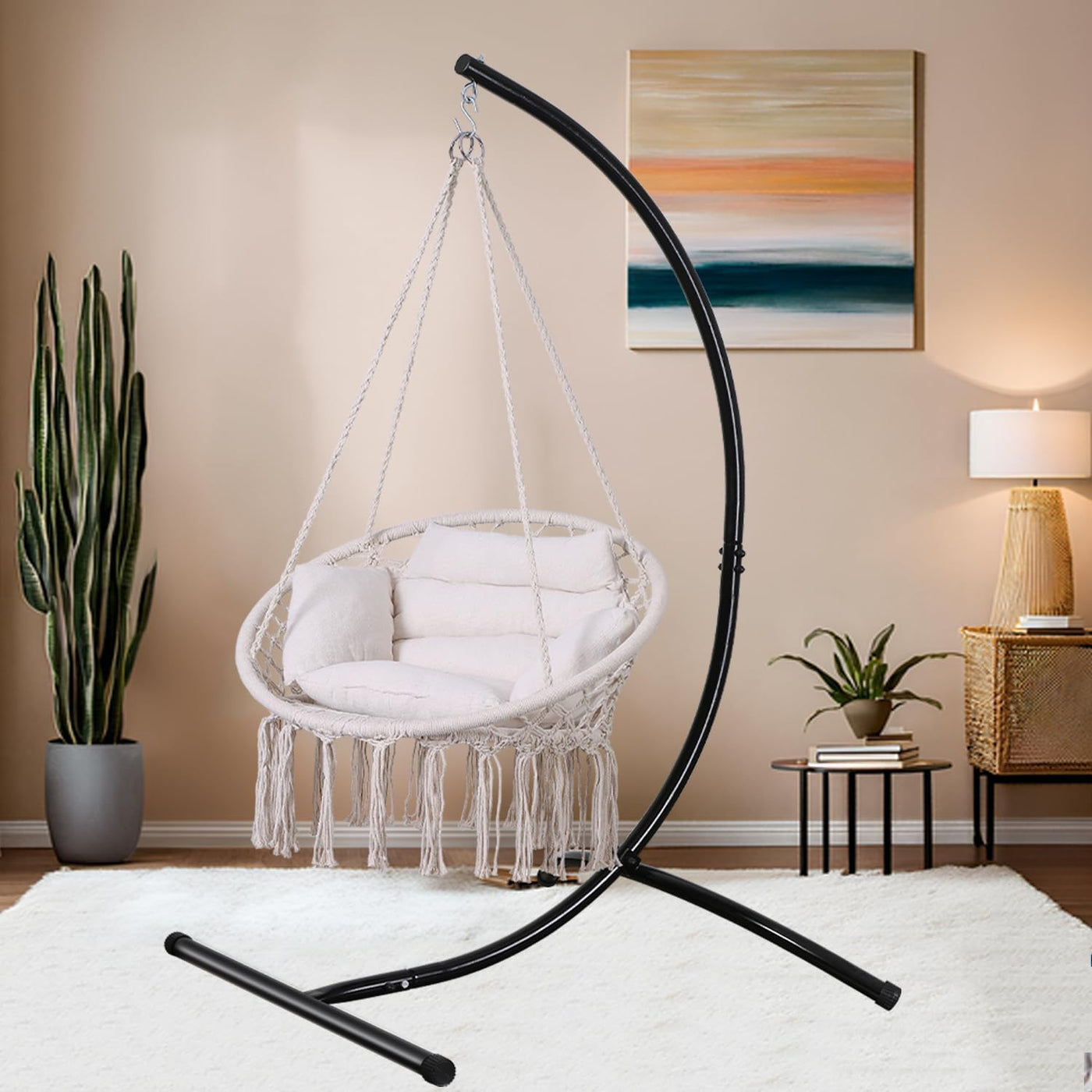 Hammock Chair Stand Only C Shape for Hanging Egg Swing Seat 350lbs GOUTIME