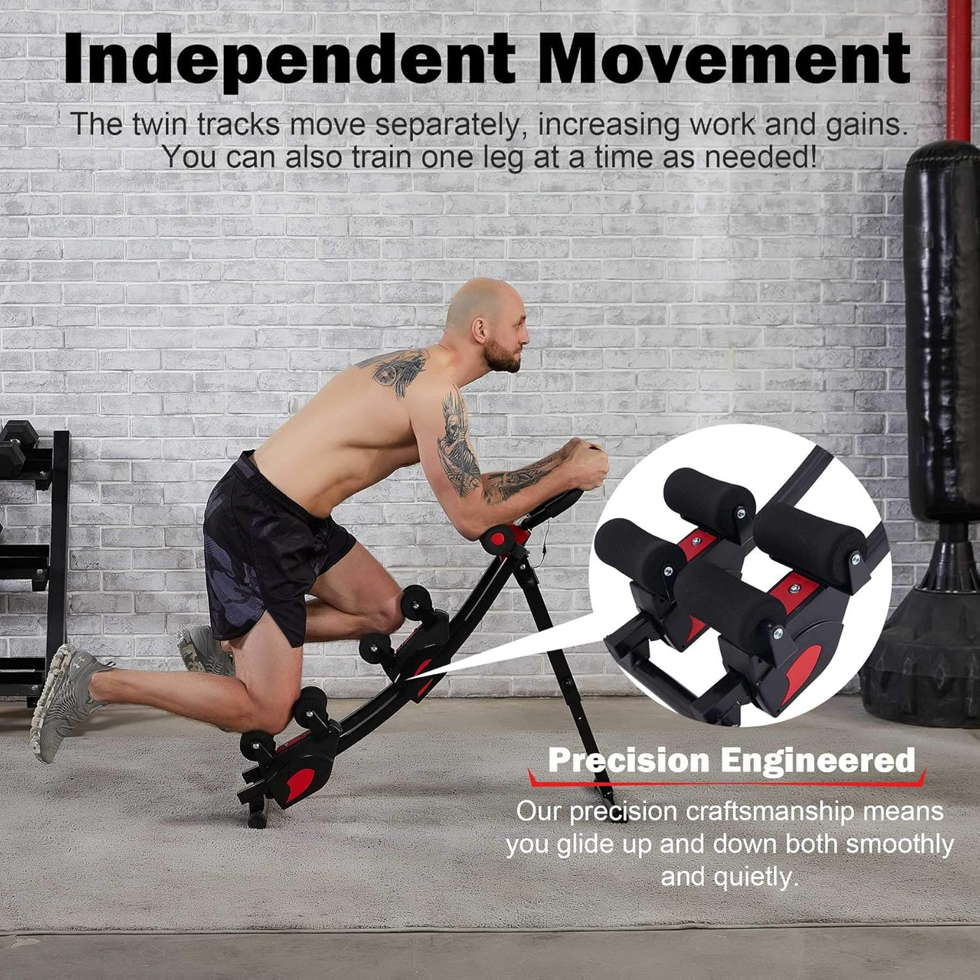 ZELUS Ab Machine for Core Training, Foldable Coaster with 4 Levels & Display