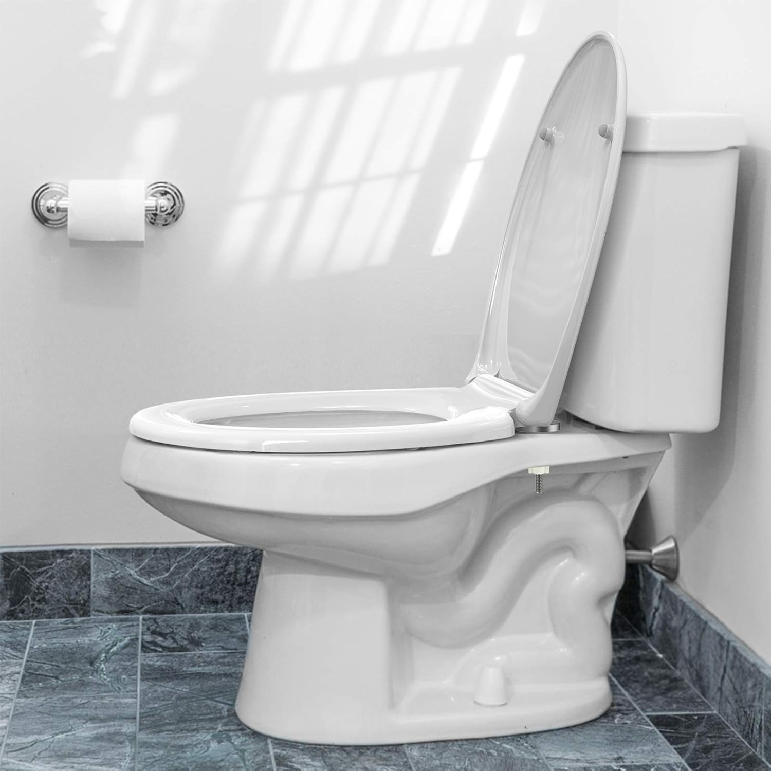 STOREMIC Soft Close Toilet Seat, O Shape White Lid with Quick Release Fixing