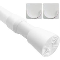 1PCS Extendable Curtain Rod for Wardrobe Tension 117-205Cm White - Massive Discounts
