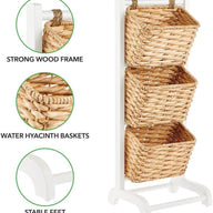 mDesign Wicker Storage Baskets, Shelf Unit for Bathroom, Bedroom White - Massive Discounts
