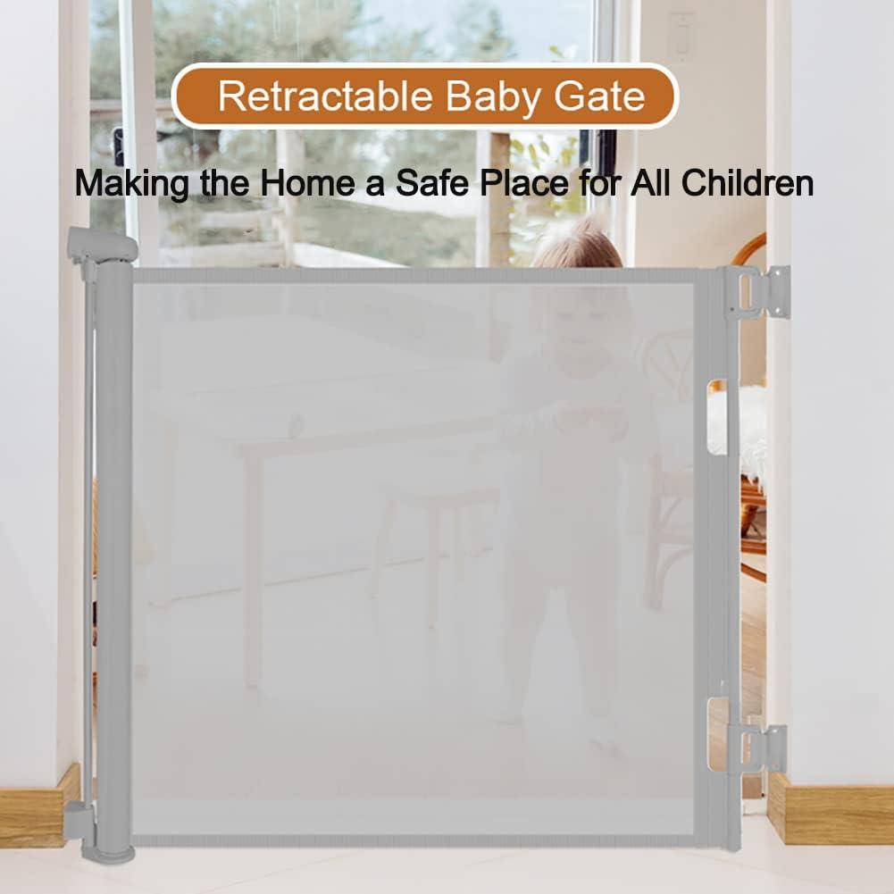 PandaEar Retractable Baby Gate Child Safety Gate for Kids 140cm Wide
