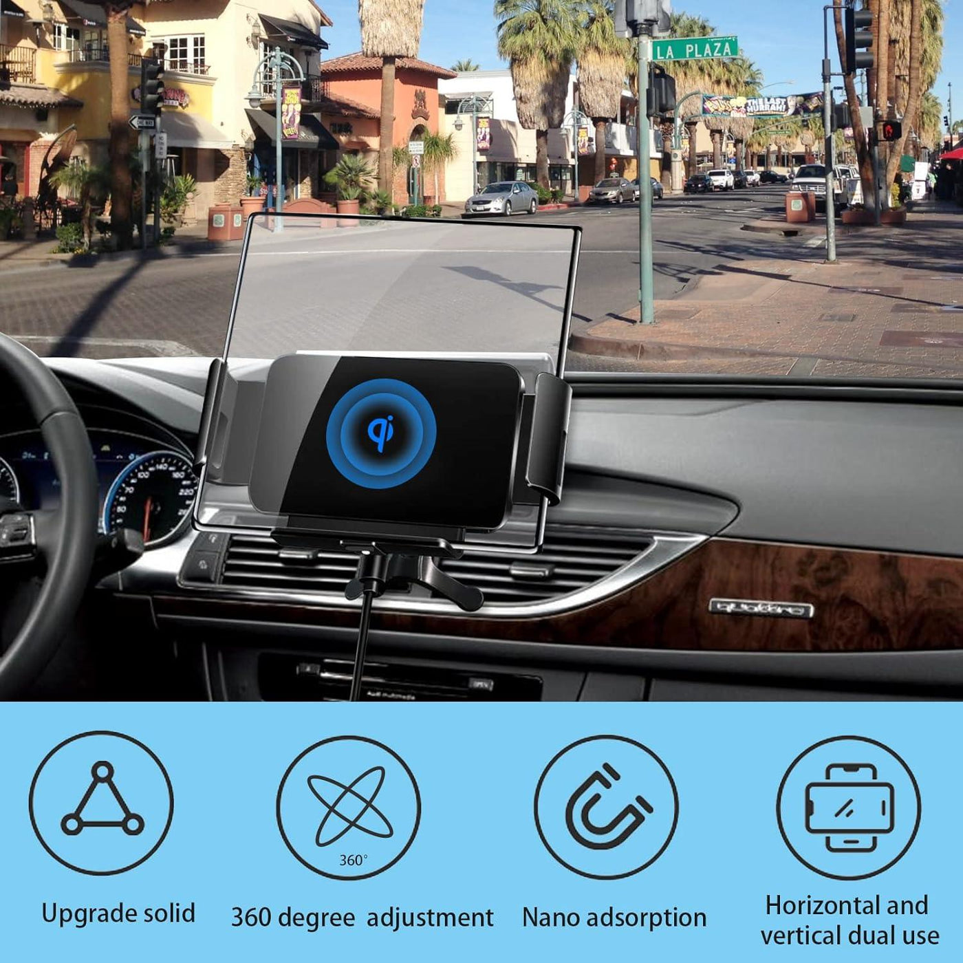 Olycism 15W Qi Wireless Car Charger Mount for Air Vent & Dashboard - Massive Discounts