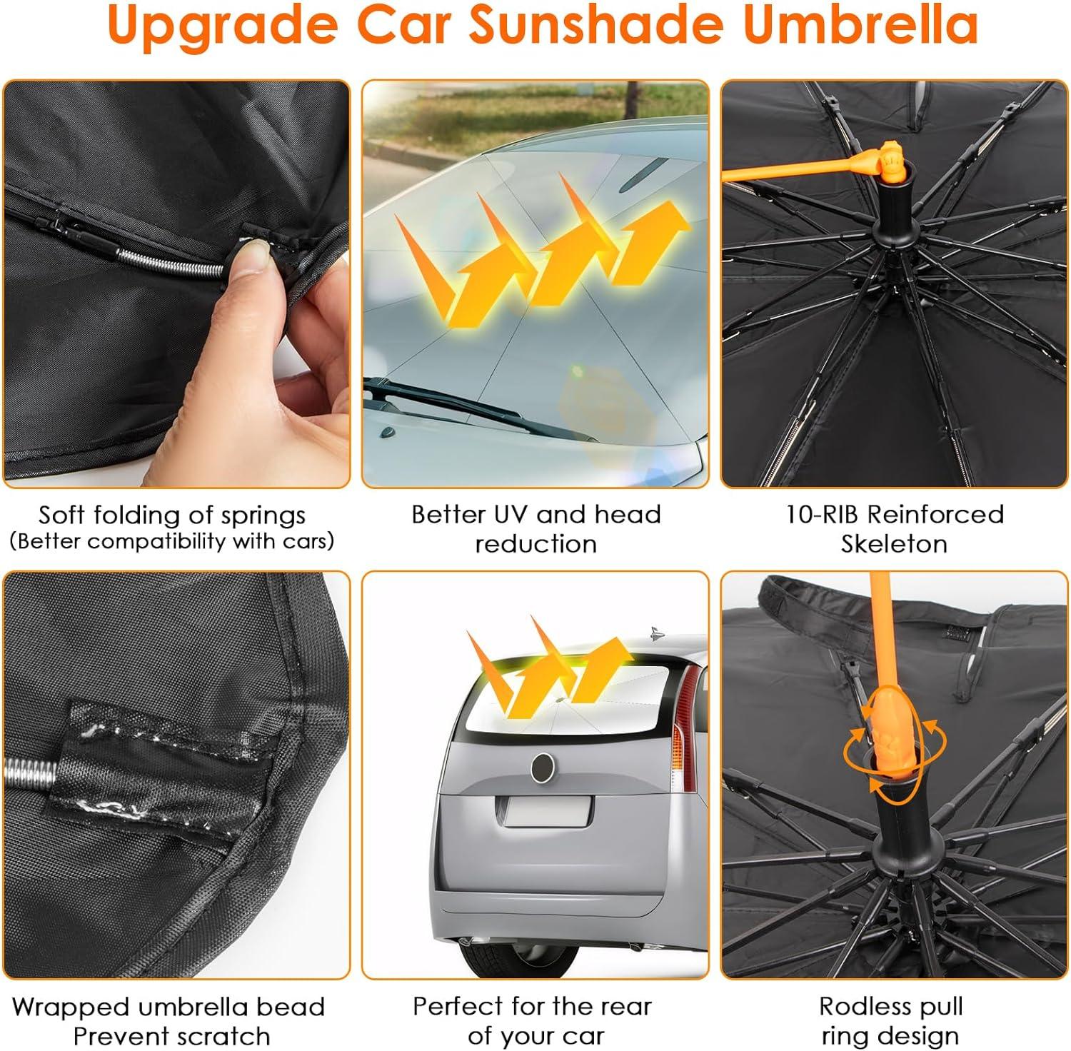 Foldable Car Windshield Sun Shade Umbrella Front Window 29x52in - Massive Discounts