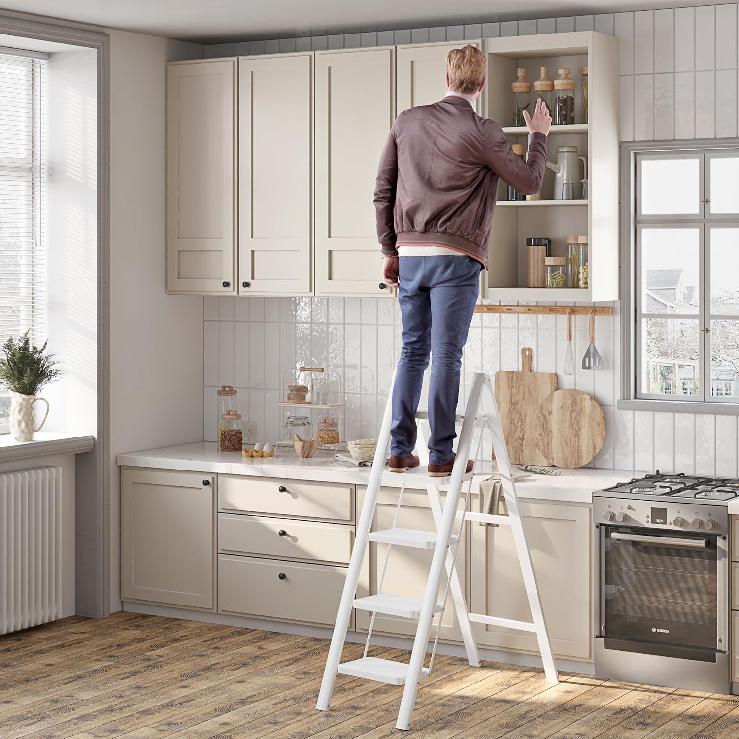 JOISCOPE 5-Step Ladder with Anti-Slip Treads, 270kg Capacity, Lightweight & Foldable