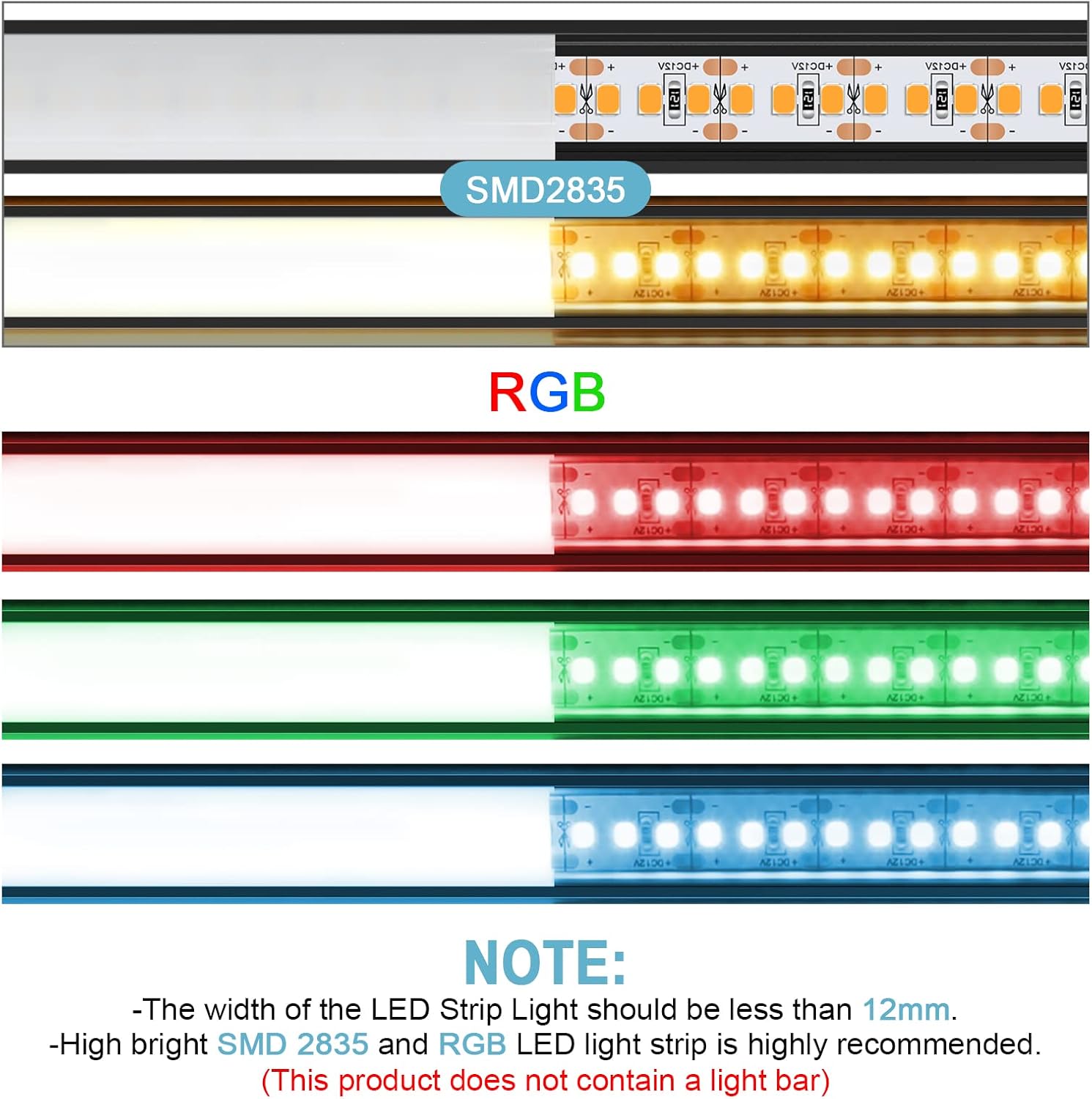 6 Pack Black U-Shape LED Aluminum Channel with Milky Diffuser, End Caps & Clips